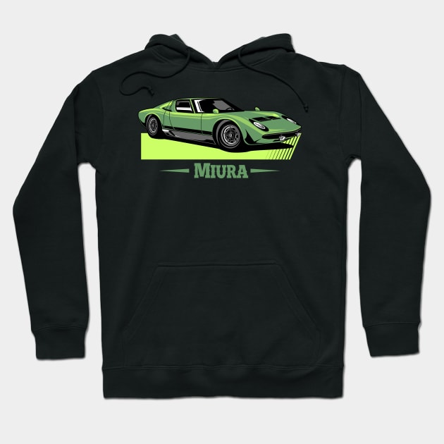 Lamborghini Miura Green Hoodie by aredie19